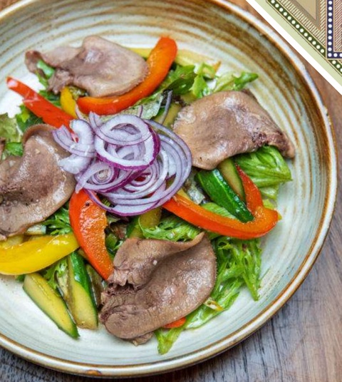 Теплый салат с говяжьим языком в Железноводске — 380 ₽