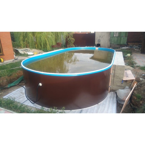 Каркасный бассейн Лагуна стальной 3.70х2.44х1.25м овальный (вкапываемый) цвет Шоколад. 36624401 в Пятигорске — 44 100 ₽