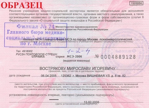 Справка на МСЭ в Пятигорске — 1 300 ₽