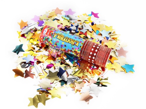 Пневматическая хлопушка 15 см конфетти разноцветные звезды из фольги МХ3-15 - 170 ₽