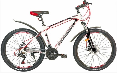 Велосипед Pioneer General 26"/17" белый/черный/красный - 20 000 ₽