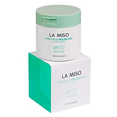 La Miso Салфетки для лица очищающие и отшелушивающие рh 5.0 - Pore fresh peeling pad, 60шт - 1 113 ₽