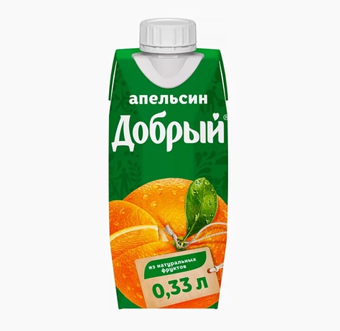 Сок Добрый апельсин 0,33 л. - 70 ₽
