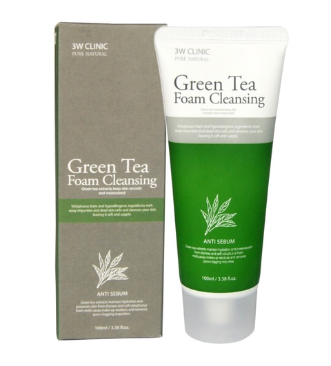 3W Clinic Пенка для лица с экстрактом зелёного чая - Green tea foam cleansing, 100мл - 345 ₽