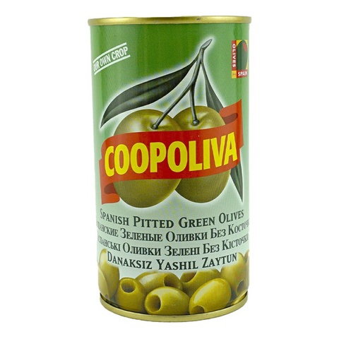 Оливки зеленые без косточки COOPOLIVA 350г ж/б - 145 ₽
