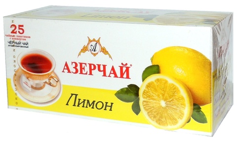 Азерчай черный с цедрой лимона 25п/к в Пятигорске — 102 ₽