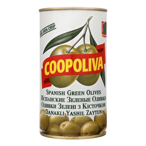 Оливки зеленые с косточкой COOPOLIVA 350г ж/б - 173 ₽