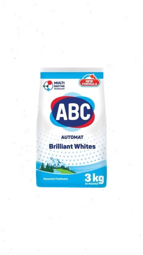 Стиральный порошок Для белого Горная Свежесть3 кг ABC Турция - 500 ₽