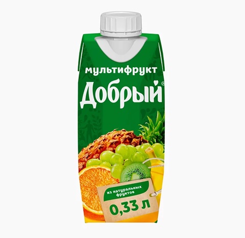 Сок Добрый мультифрукт 0,33 л. - 70 ₽
