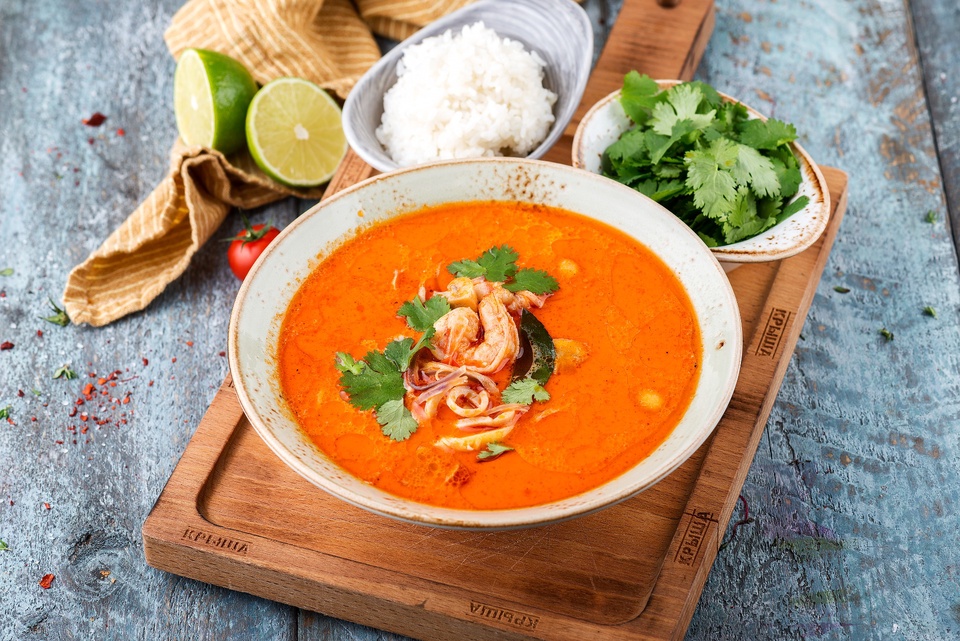 Суп "Том Ям" с морепродуктами - 790 ₽, заказать онлайн.