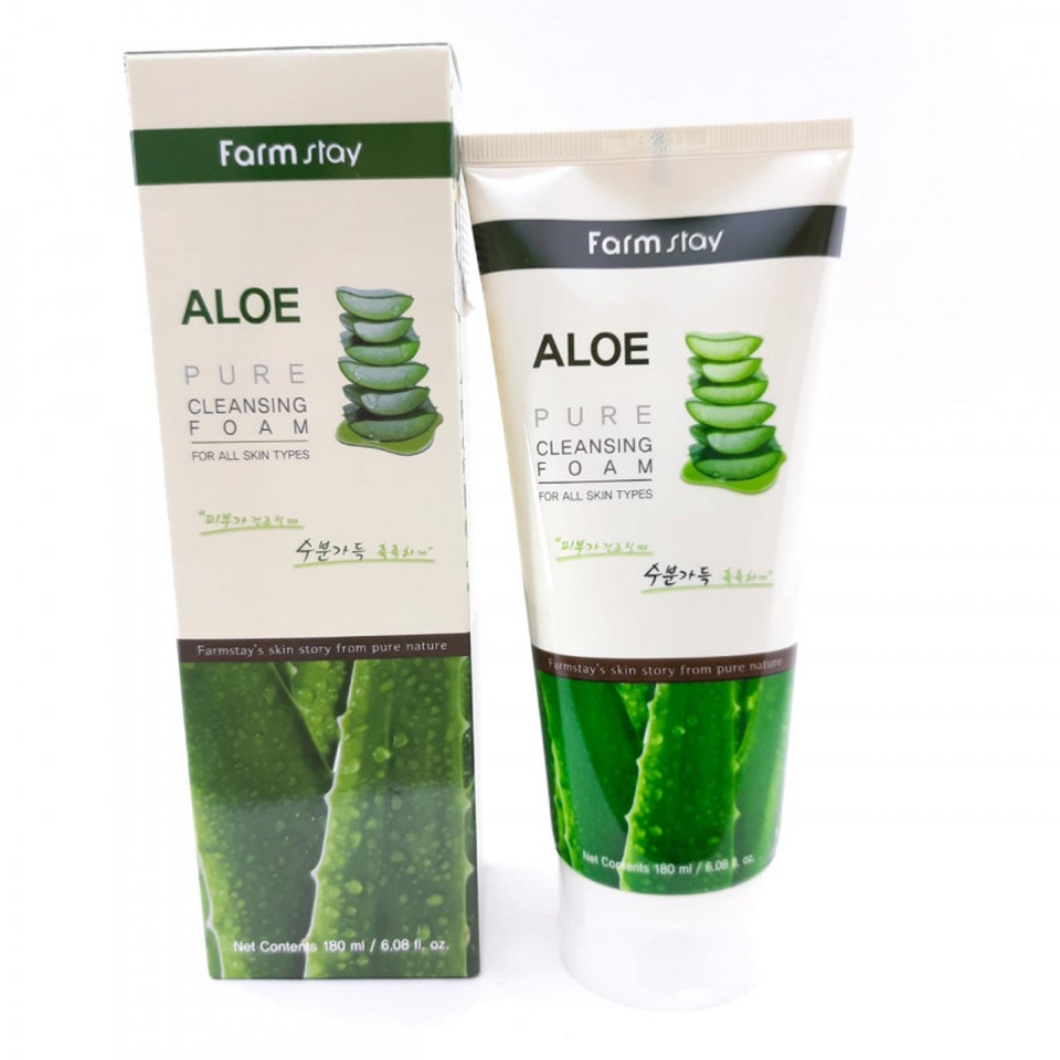 FarmStay Пенка очищающая с экстрактом алоэ - Aloe pure cleansing foam, 180мл - 465 ₽, заказать онлайн.