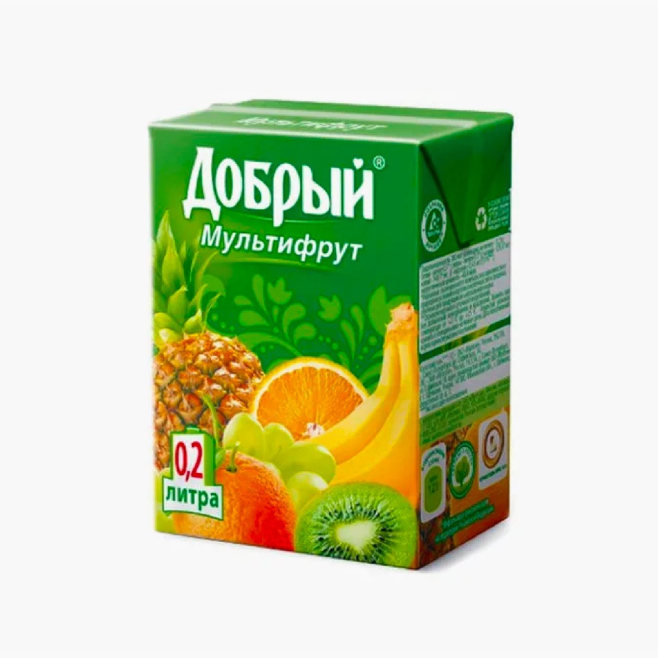 Сок Добрый мультифрут 0,2 л. - 50 ₽, заказать онлайн.