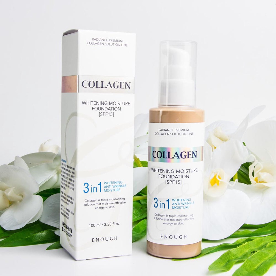 ENOUGH Отбеливающий тональный крем с коллагеном Collagen Whitening Moisture Foundation SPF15 3 in 1 - 370 ₽, заказать онлайн.