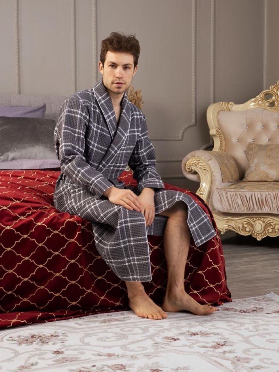 Халаты мужские вафельные.  Турция - 1 800 ₽, заказать онлайн.
