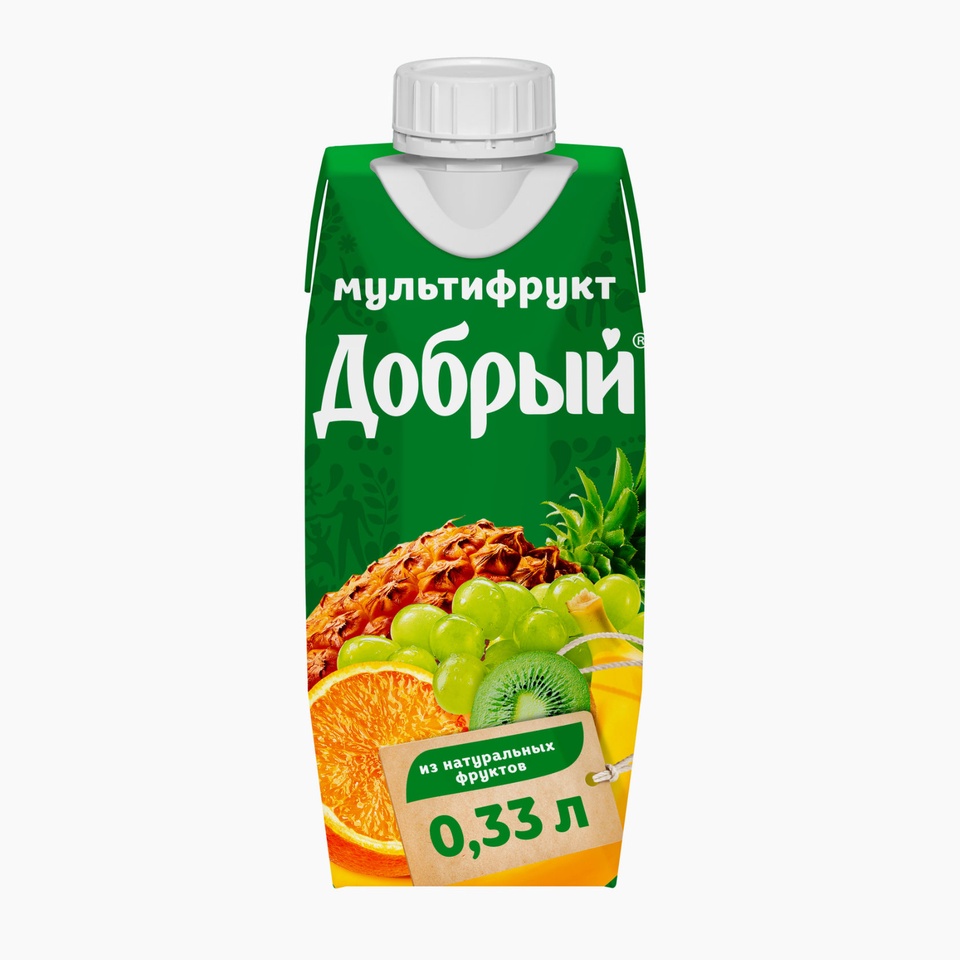 Сок Добрый мультифрукт 0,33 л - 70 ₽, заказать онлайн.