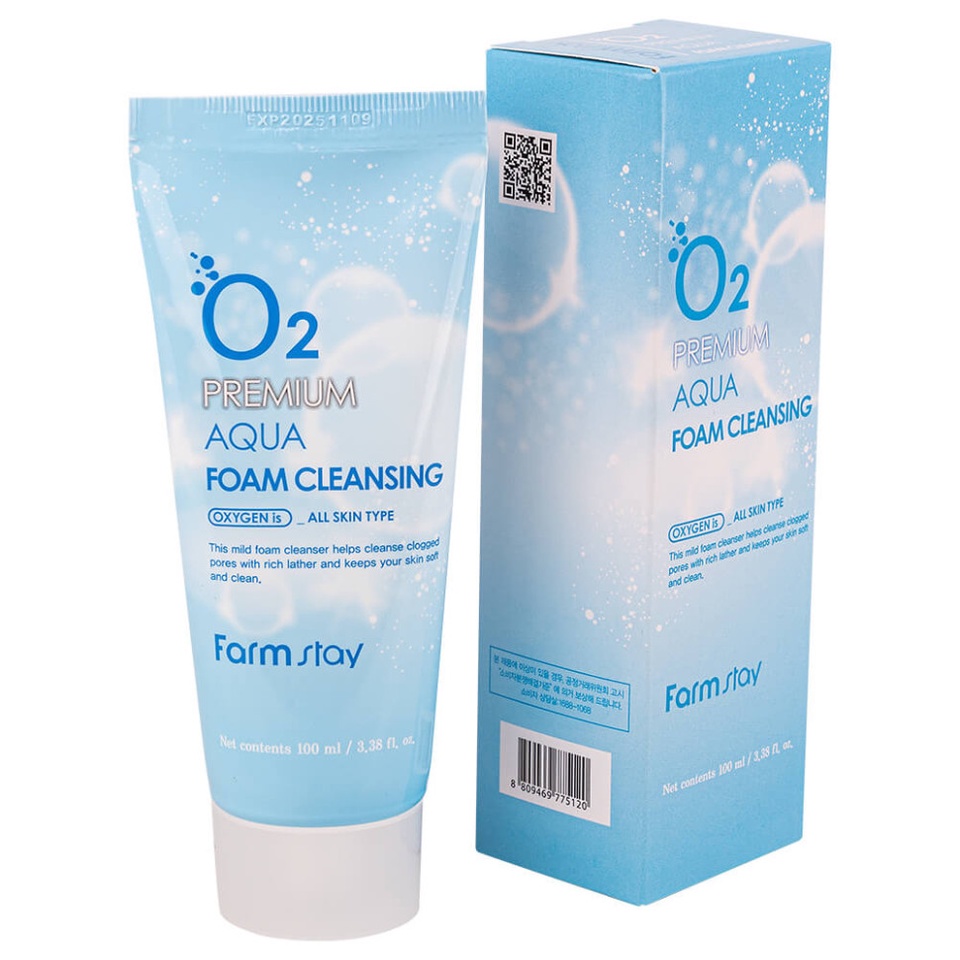 FarmStay Пенка очищающая с кислородом O2 - Premium aqua foam cleansing, 100мл - 289 ₽, заказать онлайн.