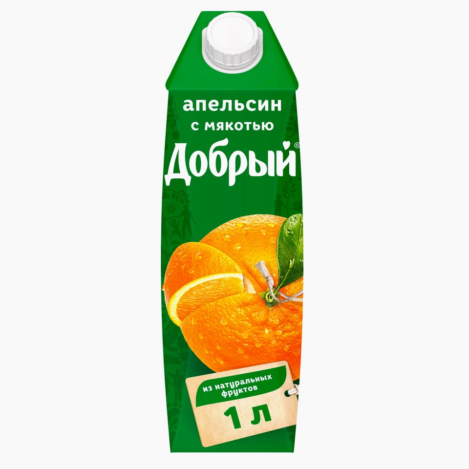 Сок Добрый апельсин 1 л. - 130 ₽, заказать онлайн.