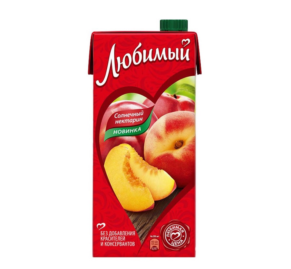 Сок Любимый солнечный нектарин яблоко персик 0,95л т/п - 83 ₽, заказать онлайн.
