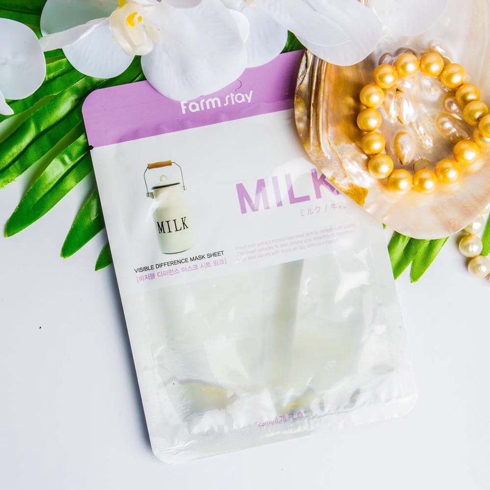 FARM STAY Тканевая маска с экстрактом молока MILK VISIBLE DIFFERENCE MASK SHEET, 23ml - 50 ₽, заказать онлайн.