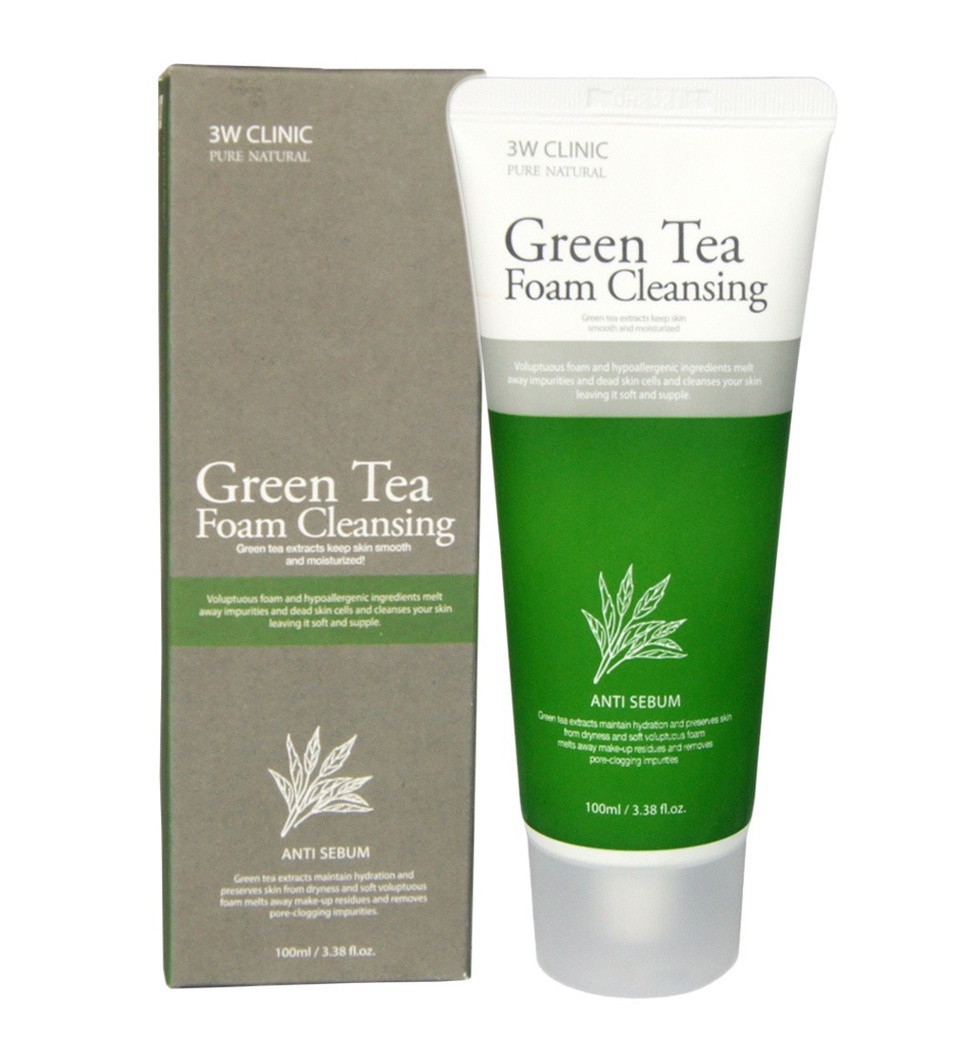 3W Clinic Пенка для лица с экстрактом зелёного чая - Green tea foam cleansing, 100мл - 345 ₽, заказать онлайн.