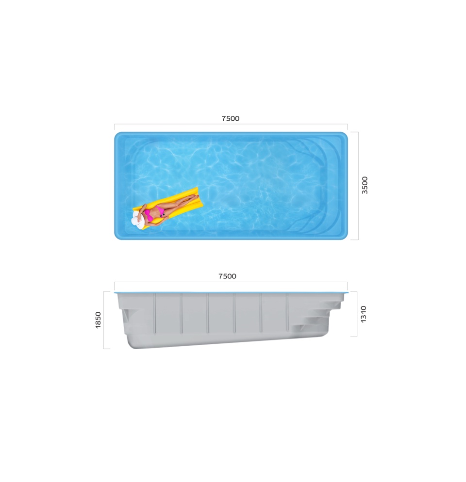 Композитный бассейн Драммен размер 7.5х3.5 Франмер - 0 ₽, заказать онлайн.