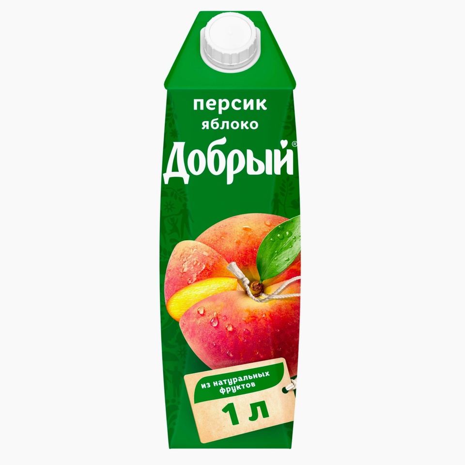 Сок Добрый персик-яблоко 1 л. - 130 ₽, заказать онлайн.