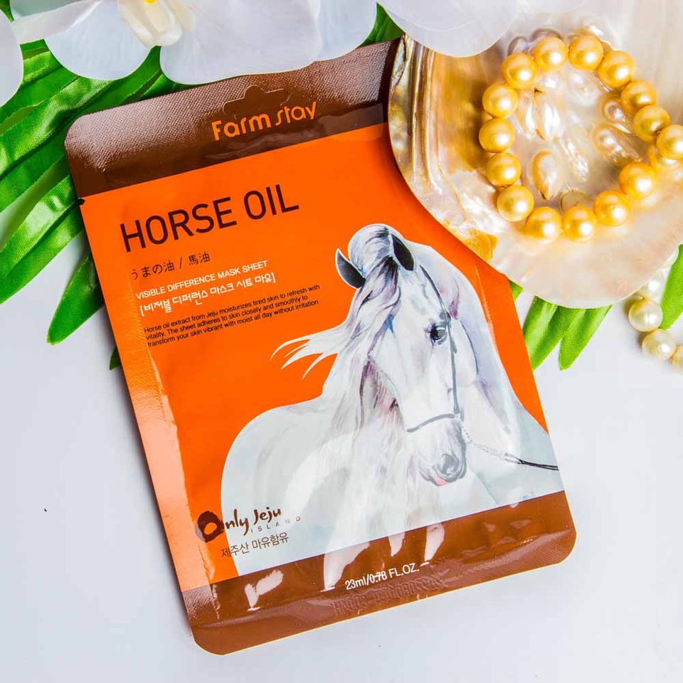 FARM STAY Тканевая маска с лошадиным маслом для сухой кожи HORSE OIL VISIBLE DIFFERENCE MASK SHEET 23ml - 50 ₽, заказать онлайн.